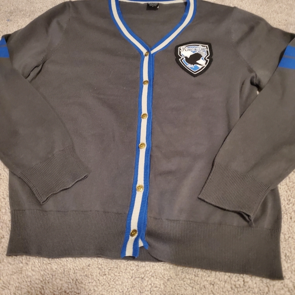 Warner Bros. Ravenclaw House Harry Potter Gray and Blue Cardigan